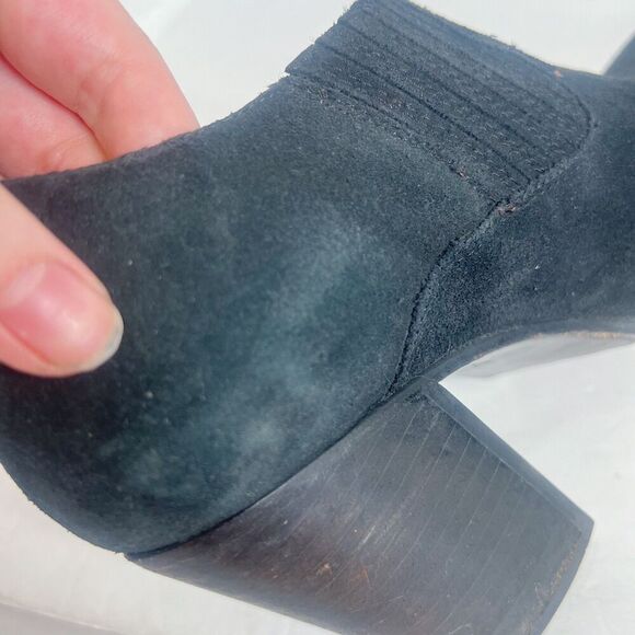 Frye Ilana Shootie Black Suede Bootie Ankle Boot Western Boho Size 10 - Picture 12 of 13
